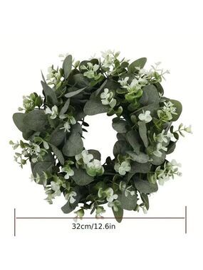 Artificial Eucalyptus Wreath 12.6” Faux Greenery Front Door or Wall Decor